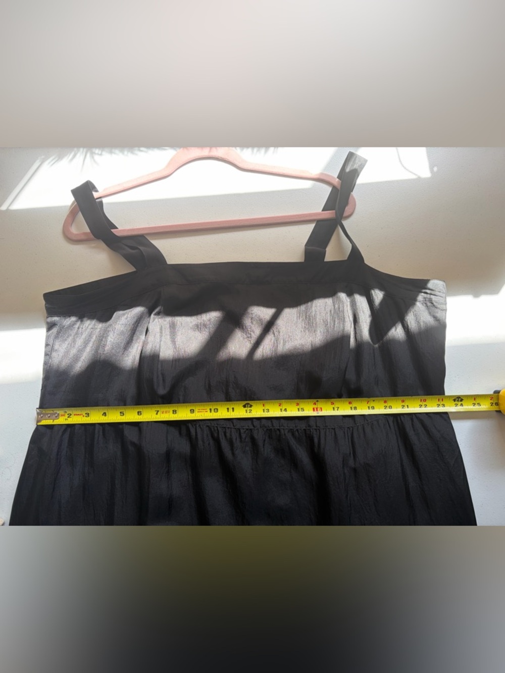 Eileen Fisher 100% Silk Black Habutai Dress Maxi Tiered Peasant summer size 2X - Picture 11 of 11